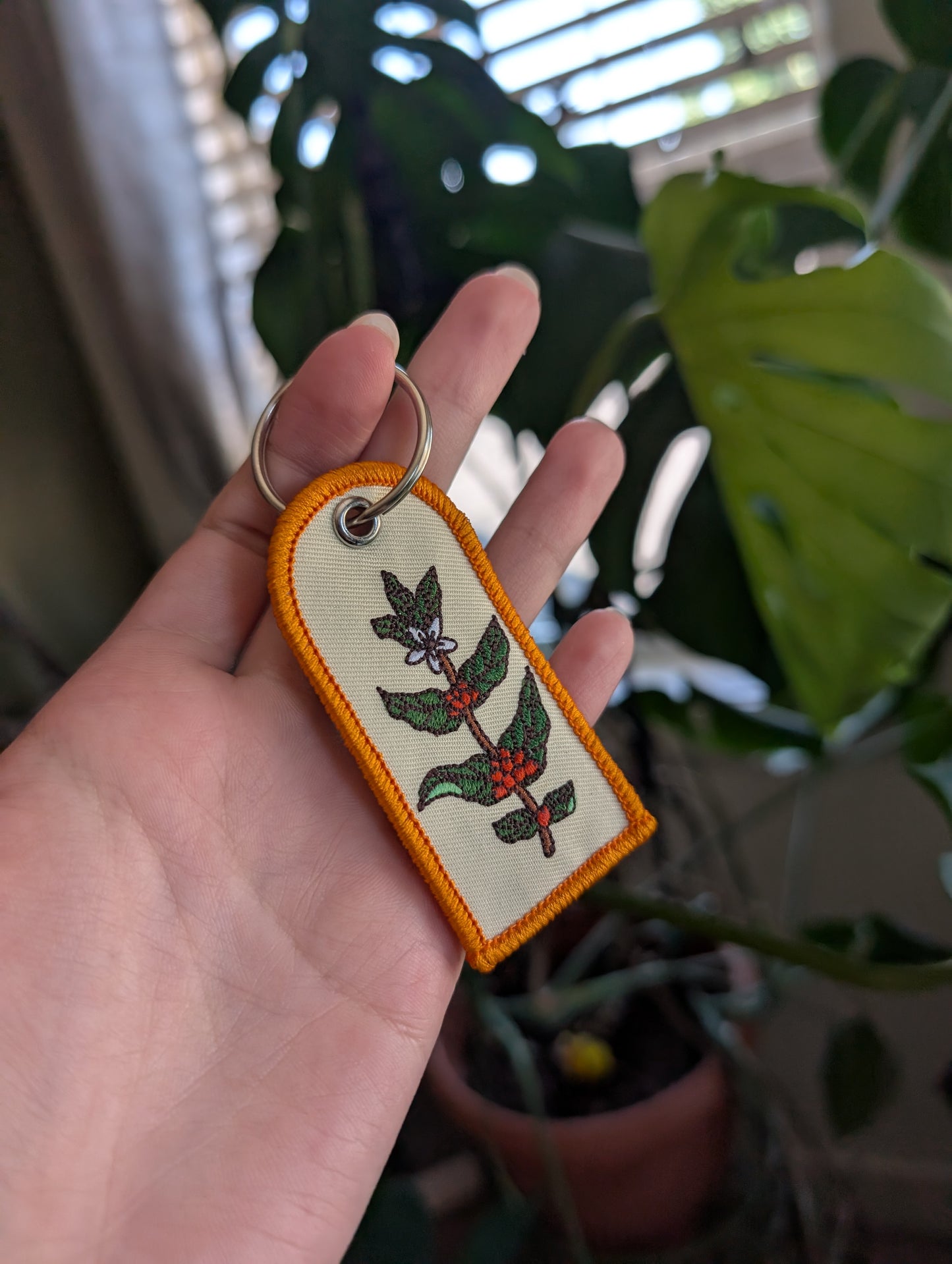 Coffee/Caffeine Embroidered Key-Chain