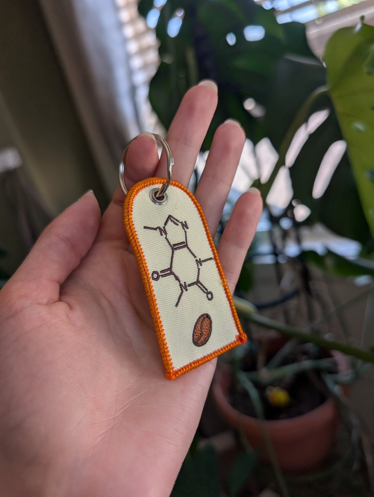 Coffee/Caffeine Embroidered Key-Chain