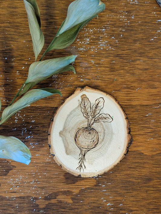 Radish: Hand-Engraved Coaster
